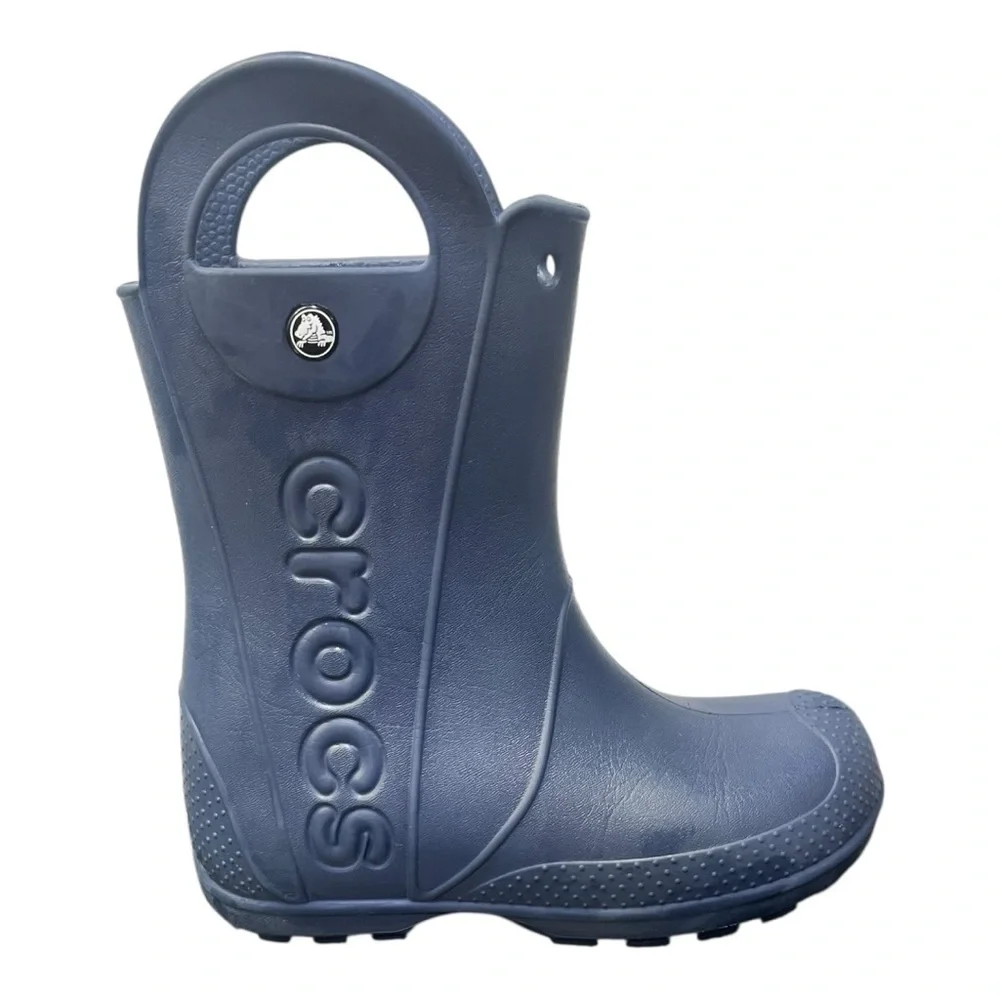 🟦 Crocs Kids‎ Handle-It Rain Boots – Navy – J2